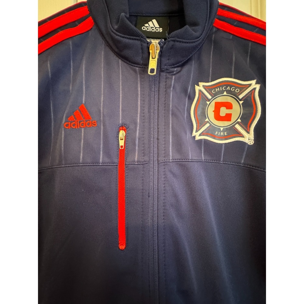 NEW‎ Adidas MLS Chicago Fire Soccer FC Jacket Blue Red White Women's Size Medium - Picture 5 of 9